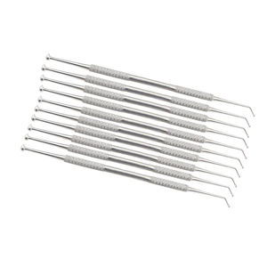 Ensemble d'instruments chirurgicaux dentaires en argent, poignée ergonomique moletée, outils manuels en acier de classe II pour une utilisation de précision - Product Image 3