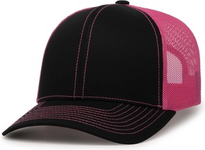 หมวกแก๊ปทรง Trucker 6 แผง สองสี ตาข่ายด้านหลัง ปรับขนาดได้ ปีกแบน โลโก้สั่งทำได้  ผ้าโพลีเอสเตอร์/คอตตอน  ใส่ได้ทุกฤดู สำหรับทุกเพศ - Product Image 2
