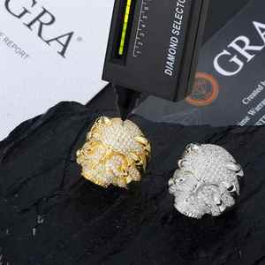 Personality Party Classic Jewelry Bague en Argent Sterling 925 plaqué Rhodium Or Blanc avec Moissanite VVS taille brillant sertie à griffes - Product Image 2