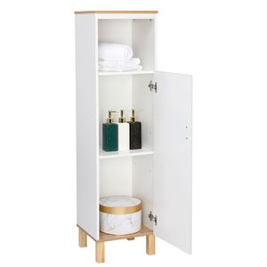 Mobile da Bagno FCH a Porta Singola in Legno Massello Bianco e Colore Venatura Legno RT Vanity - Product Image 2