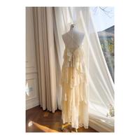 Robe d'été élégante pour femme, sans manches, en coton uni, style bohème, brodée à la main, longueur ras du sol, design naturel et raffiné