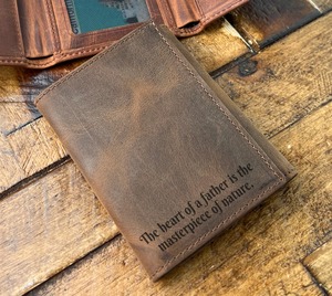 Custom <b>Engraved</b> Genuine Leather Tri Fold <b>Wallet</b> Men Top Grain Cowhide Credit Card Holder Business Mens Purse LTW-0112 - Product Image 1