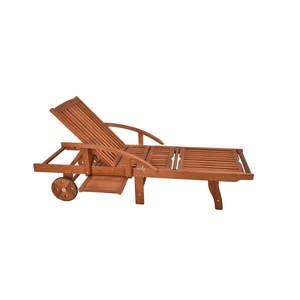 Chaise longue Vera moderne en teck massif de haute qualité avec finition brune pour usage extérieur - Product Image 1