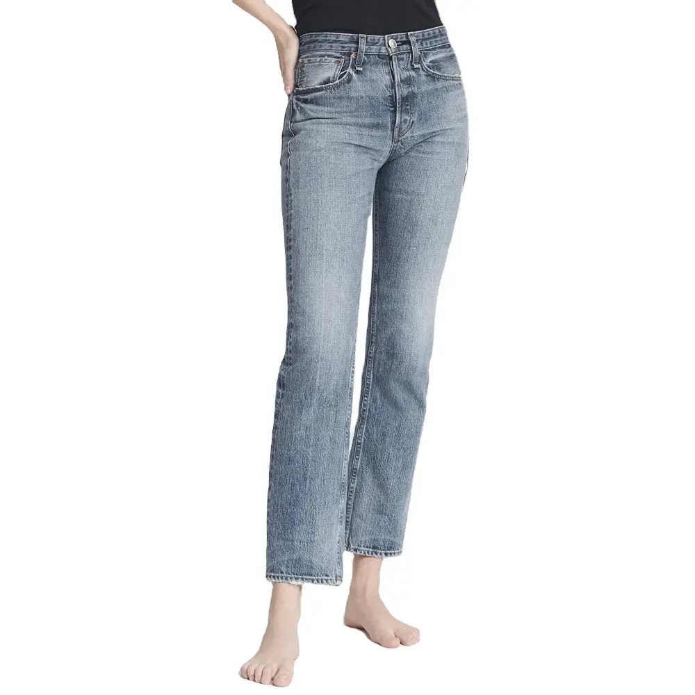 महिलाओं नई शैली फैशन लड़कियों डेनिम जींस पैंट गर्म बिक्री आकस्मिक पहनने जींस कपास डेनिम जींस