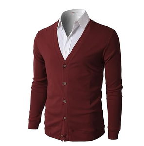 Suéter tipo cárdigan clásico de punto con botones para hombre - Product Image 2