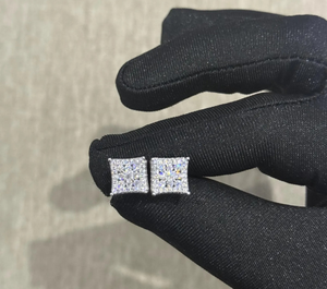 925 Sterling <b>Silver</b> Moissanite <b>Stud</b> Earrings Gift For Anniversary & Wedding - Product Image 1