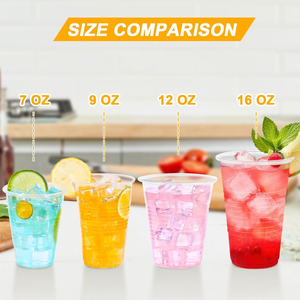 แก้ว PET/PLA แบบใช้แล้วทิ้ง 50 ใบ ป้องกันการรั่วซึม ย่อยสลายได้ ปราศจากสาร BPA/PFAS เป็นมิตรกับสิ่งแวดล้อม ใช้ได้ทั้งเครื่องดื่มร้อน/เย็น เหมาะสำหรับงานแต่งงานและงานปาร์ตี้ - Product Image 4