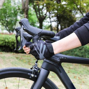 Gants de cyclisme unisexes de haute qualité, à doigts complets, respirants, compatibles écran tactile, avec fermeture éclair, en polyester/coton/cuir, logo personnalisé pour - Product Image 5