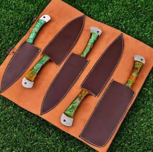Juego de Cuchillos de Cocina Premium LEGACY BLADES OEM Personalizados de Damasco con Mango de Resina, Cuchillos de Chef Afilados como una Navaja, Colección de Regalo - Product Image 4
