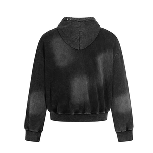 Unique Style Breathable Acid Wash <b>Zipper</b> Hoodie New Arrival Thick High GSM Oversized Winter Vintage Acid Wash Hoodies - Product Image 2