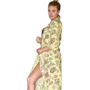 High on Demand Top Selling Cotton Material Valentines Day Gift Kimono Casual Dress from Indian Exporter and Manufacturer