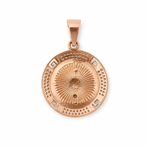 Colgante de Oro Rosa de 18 Quilates con Números Romanos y Microincrustaciones, para Hombre, Acabado Pulido, Regalo de Lujo para Fiestas, Joyería de Uso Diario - Product Image 5