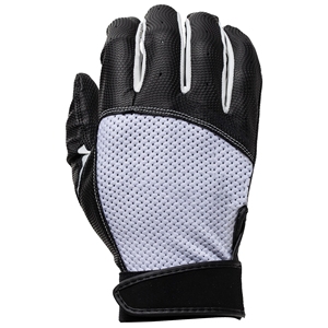 Custom Sports Classic Batting Gloves Adult Pairs Baseball Softball Spandex Grey Black <b>Hook</b> and Loop Closure Ambidextrous - Product Image 3