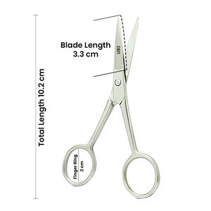 Ciseaux de toilettage en acier inoxydable de 10 cm pour droitiers, ciseaux de précision à 28 dents, manche moyen pour la mise en forme de la barbe et de la moustache - Product Image 4