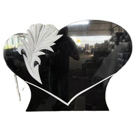 Lápida de Granito Negro Absoluto, Estilo Europeo, Losas Gruesas Pulimentadas para Lápidas Personalizadas y Piedras Conmemorativas