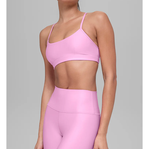 Ensemble 2 pièces de yoga sans couture côtelé élastique léger respirant recyclable à col halter et décolleté en U, personnalisable avec marque privée, grandes tailles - Product Image 3