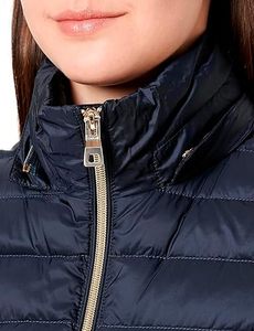 Women's Lightweight <b>Packable</b> Hooded Winter Quilted Puffer <b>Jacket</b> Water Resistant Detachable Hat & Sleeves Polyester/Cotton - Product Image 4