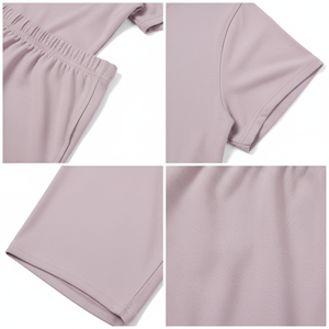 Ensemble 2 pièces d'été pour femme : Haut imprimé et short cycliste avec poches latérales, en Spandex et Polyester, ultra doux, respirant et écologique - Product Image 6