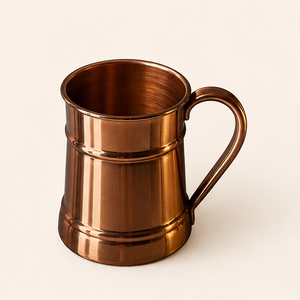 Nouvelle conception artisanale : Tasse Moscow Mule en cuivre massif pur, chopes à bière en cuivre avec poignée en laiton – Coffret cadeau de barware haut de gamme - Product Image 1