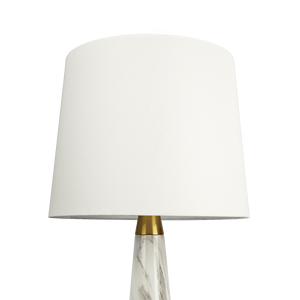 Lampe de table Enclave Hydro blanche avec interrupteur marche/arrêt, base en faux marbre et abat-jour en tissu - Product Image 3