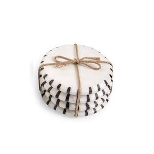 Classique 4 pièces artisanat bords ronds pour hôtel et restaurant décoration concepteur blanc marbre bord caboteur tapis et tampons - Product Image 4