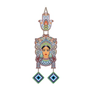 Décoration murale bohème visage de déesse tribale avec protection contre le mauvais œil, art ethnique indien pour la décoration intérieure - Product Image 5