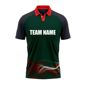เสื้อคริกเก็ตแบบขายส่ง ออกแบบใหม่ตามสั่ง ระบายอากาศได้ดี แห้งเร็ว พิมพ์ลายแบบซับลิเมชั่น พร้อมชื่อผู้เล่น ผลิตจากโพลีเอสเตอร์ - Product Image 1
