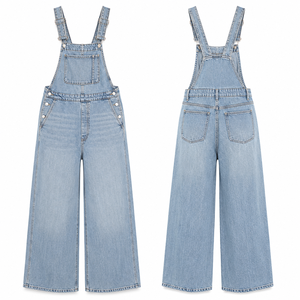 Mono vaquero de algodón para mujer con diseño personalizado, de una pieza, holgado, largo, para verano - Product Image 1