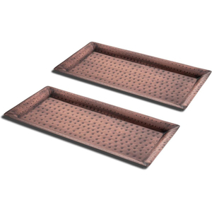 Copper Hammered Food Serving <b>Tray</b> Rectangular For Home Hotel And Restaurant Use Tabletop Snacks & Drinks Serving <b>Trays</b> - Product Image 3