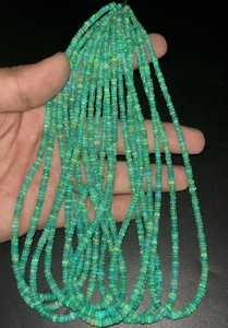 Perles d'opale éthiopienne verte naturelle de qualité AAA, forme rondelle, 3mm-5mm, pierres précieuses de pierre de soleil, pierres précieuses en vrac, prix de gros disponible - Product Image 3
