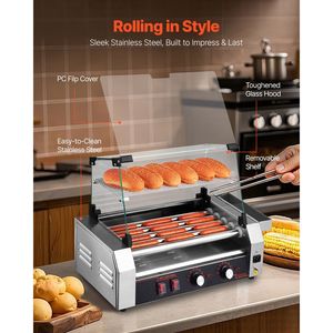Macchina Commerciale per Hot Dog in Acciaio Inossidabile da 750W con Doppio Controllo della Temperatura, 12 Rulli, Griglia per Salsicce a 5 Rulli, Rullo per Hot Dog - Product Image 3