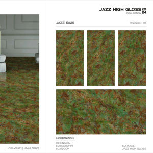 Azulejos de porcelana de estilo moderno con superficie de alto brillo Jazz, tamaño 60x120cm 600x1200mm 24x48 para paredes interiores elegantes - Product Image 1