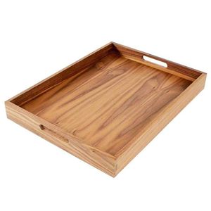 Ensemble de plateaux de service en bois de manguier faits à la main avec sculpture florale, plateaux décoratifs en bois vieilli blanc, vente en gros de plateaux rectangulaires - Product Image 6