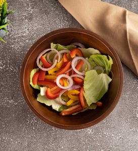 Large Rustic Wooden Bowl Handcrafted Solid Wood Salad And Fruit <b>Serving</b> Bowl For Farmhouse Kitchen Counter Decor - Product Image 1