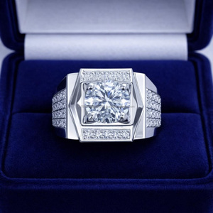 Anillo de Cóctel Geométrico para Mujer, Plata 925, Corte Brillante, Engaste Pavé, Bañado en Rodio, Vana Jewels H0590, Estilo Clásico de Compromiso - Product Image 1