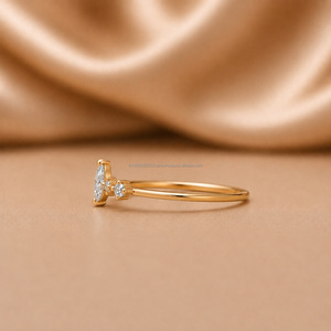 Marquise and Round Cut Lab Grown <b>Diamond</b> Engagement <b>Ring</b> Five Stone Wedding <b>Ring</b> for Women Dainty Stackable <b>Ring</b> Bridal Jewelry - Product Image 5