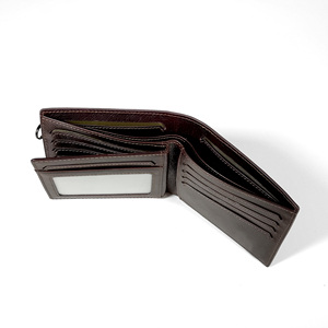 Portefeuille court pour homme Castello en cuir véritable tanné végétal ciré, fermeture ouverte, porte-cartes amovible, doublure en polyester - Product Image 5