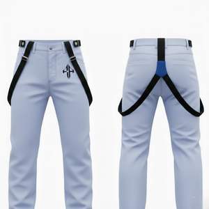 Pantalon de ski pour homme personnalisé, en polyester 100 %, teint uni, imperméable 10 000 mm, isolation polaire 240 g, fermeture auto-agrippante - Product Image 2