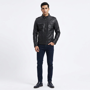 Men and Women's Classic Biker Motorcycle PU Faux Leather <b>Jacket</b> <b>Slim</b> <b>Fit</b> High Street Style for Winter Casual Wear <b>jacket</b> for men - Product Image 4