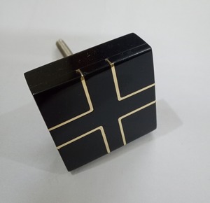 Poignée de meuble carrée noire avec motif cerf doré, poignée de porte moderne en laiton, décoration intérieure - Product Image 3