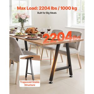 Pieds de meubles en acier trapézoïdal robustes, 29,1 po de hauteur x 21,7 po de largeur, charge maximale de 2204 lb, conception modulaire, montage facile pour l'ameublement - Product Image 2