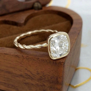 Cushion Cut 3.5 Ct Diamond Engagement <b>Ring</b> 18K Solid Gold Classic Women's Jewelry Natural Stone <b>Solitaire</b> GIA Certified - Product Image 2