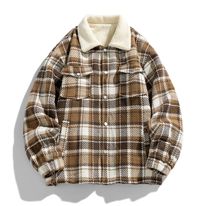 Premium <b>Mens</b> Heavy Duty Cotton Plaid <b>Flannel</b> Hoodie Shirt <b>Jacket</b> Insulated Fleece Lined Thermal Outerwear Wholesale Supplier - Product Image 1