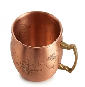 Tasse à boire en cuivre Moscow Mule avec poignée métallique, design haut de gamme, idéale pour la bière, plaquée cuivre, best-seller - Product Image 3