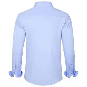 Camisas de Vestir Formales Personalizadas para Hombre, Corte Slim Fit, Cuello Alto Informal, Manga Larga, Tejido Satinado Transpirable para Primavera - Product Image 2