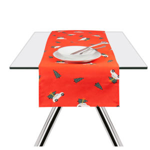 Runner da Tavola Excelsa in Cotone 140x45 Cm Rosso con Design Natalizio - Product Image 1