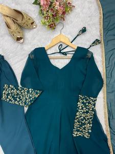 New Launching Women Georgette With Sequence Embroidery Work Anarkali Gown - Product Image 5