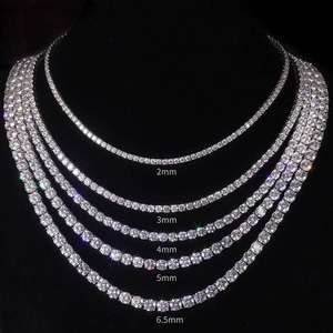 Collar de Diamantes Moissanite de Plata de Ley 925 de Lujo en Oferta, Regalo de Joyería para Aniversario de Bodas a Precio de Exportación - Product Image 2