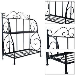 Scaffale Moderno Autoportante in Metallo a 2 Ripiani per Cucina/Bagno - Finitura in Alluminio/Plastica - Product Image 5