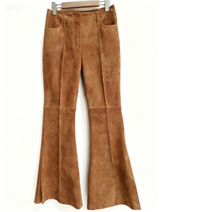 กางเกงหนังกลับผู้หญิงเอวกลาง ระบายอากาศได้ดี สไตล์สตรีทแวร์ สำหรับฤดูหนาว |   บริการ OEM/ODM - Product Image 1